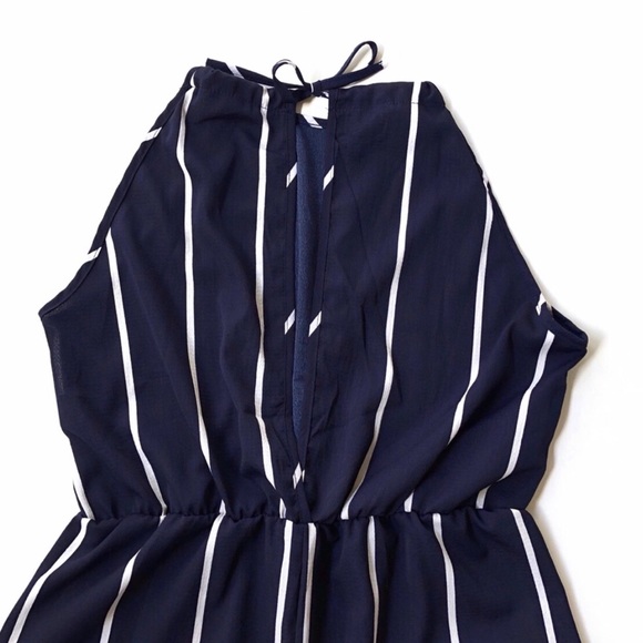 Navy Striped Romper - Picture 4 of 5